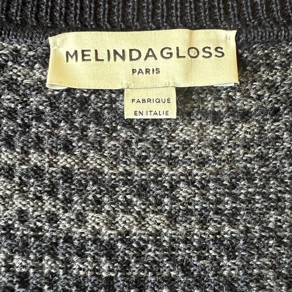 Melinda Gloss Paris Sz XL Blue Wool Sweater - Picture 6 of 8